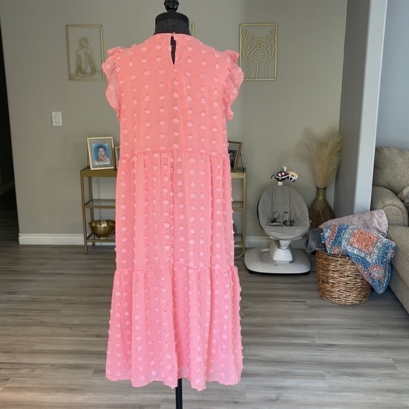 NWT Love by Design Clip Dot Maxi Dress Rose Petal Large - Picture 9 of 10